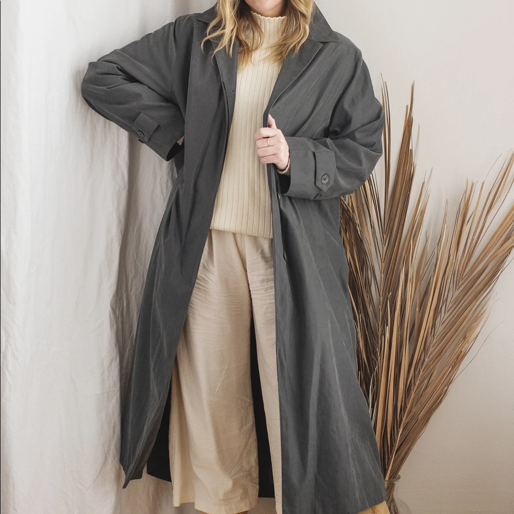 SOLD Vintage London Fog trench coat charcoal grey